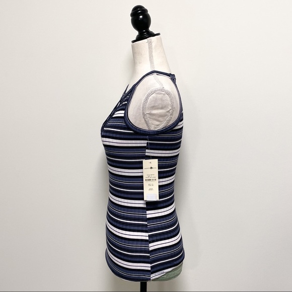 Wishful Park Ribbed Stripe Key Hole Sleeveless Tank NWT Juniors Small Racerback - Picture 4 of 7